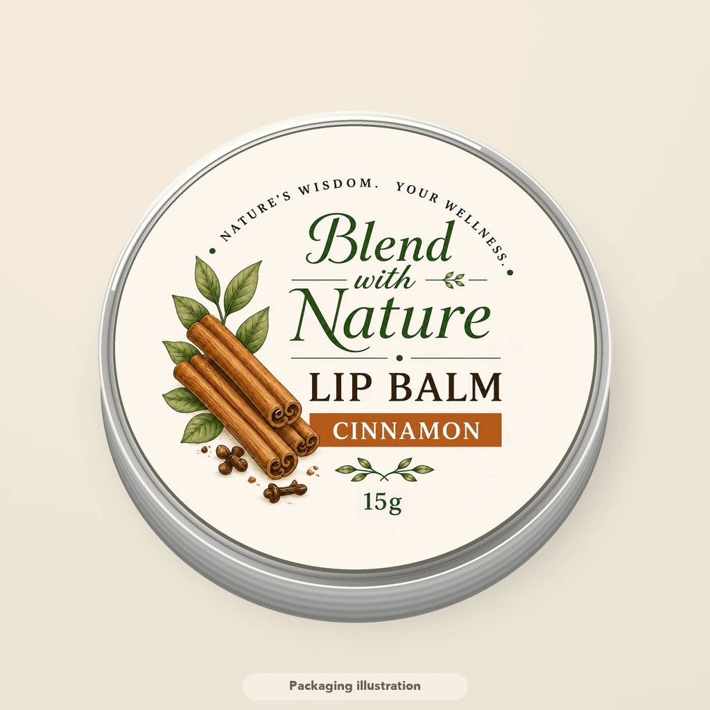 Illustrated Cinnamon lip balm tin