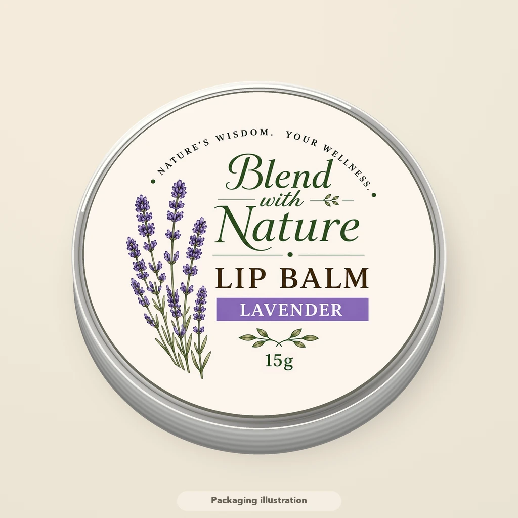 Illustrated Lavender lip balm tin